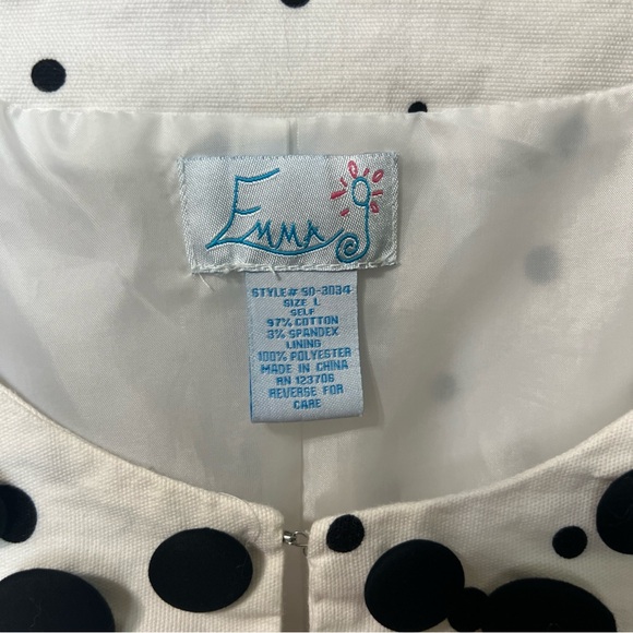 Emma G Polkadot Button Embellished Jacket Size Large - Picture 6 of 7